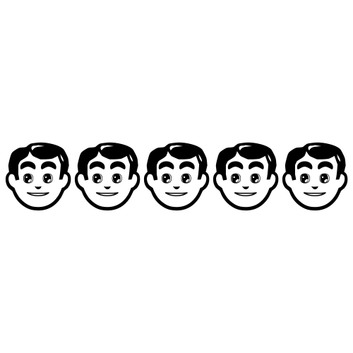 👨👨👨👨👨 Emoji Domain black and white Symbola rendering